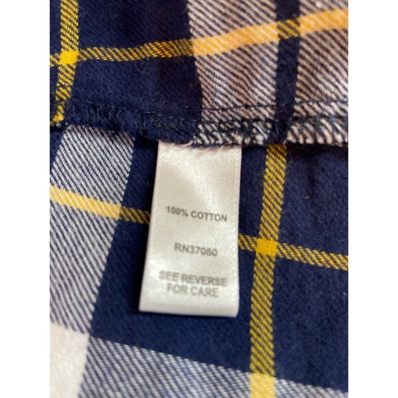 Cato Womens Open Front Vest 22 24W Sleeveless Navy Yellow Plaid Academia Preppy - Picture 5 of 8